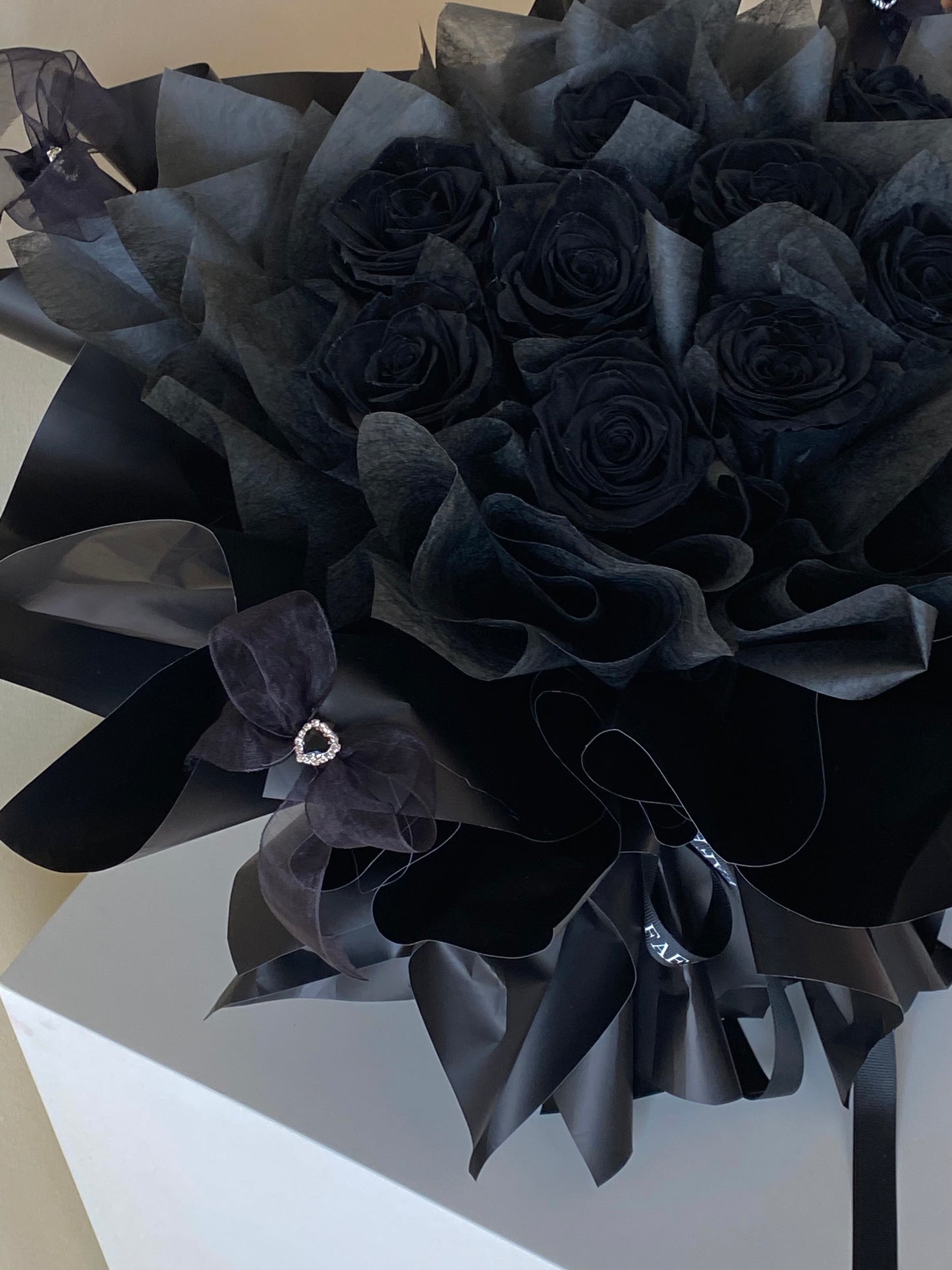 Preserved Diamond - Black Rose