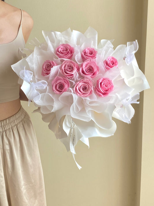 Preserved Diamond -Pink Rose