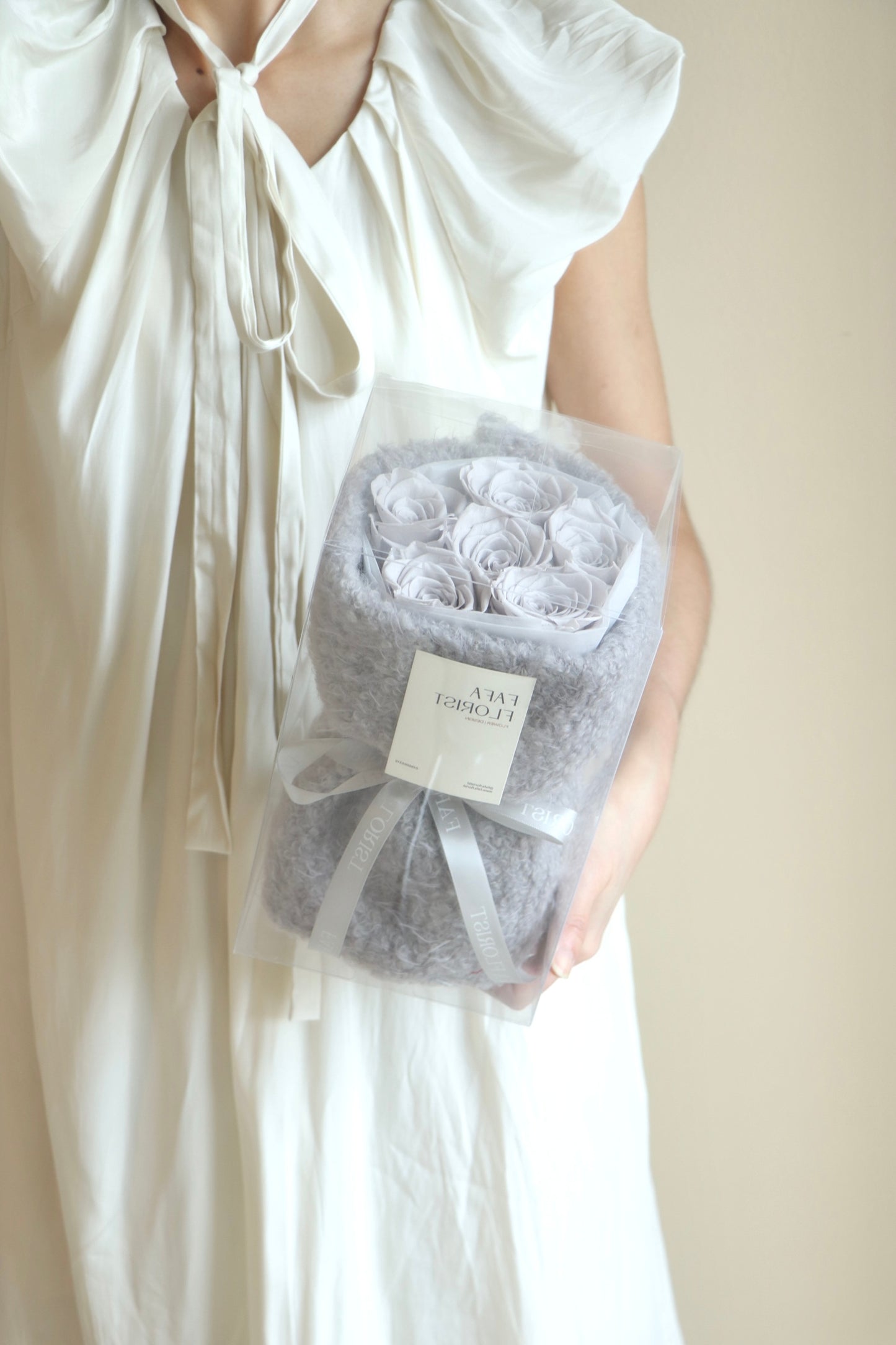 Preserved Grey Rose ( Fluffy )