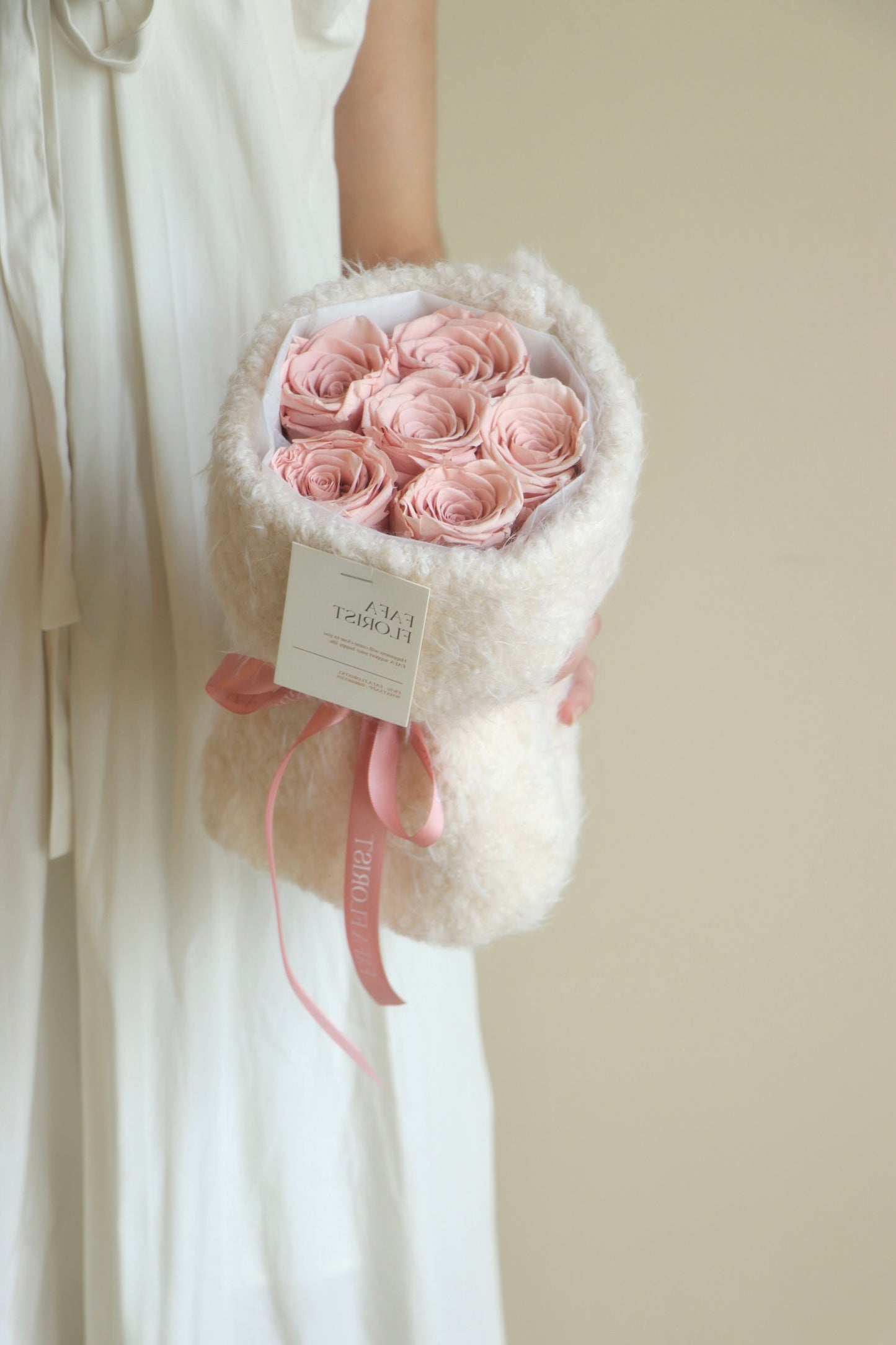 Preserved Cappuccino Rose ( Fluffy )