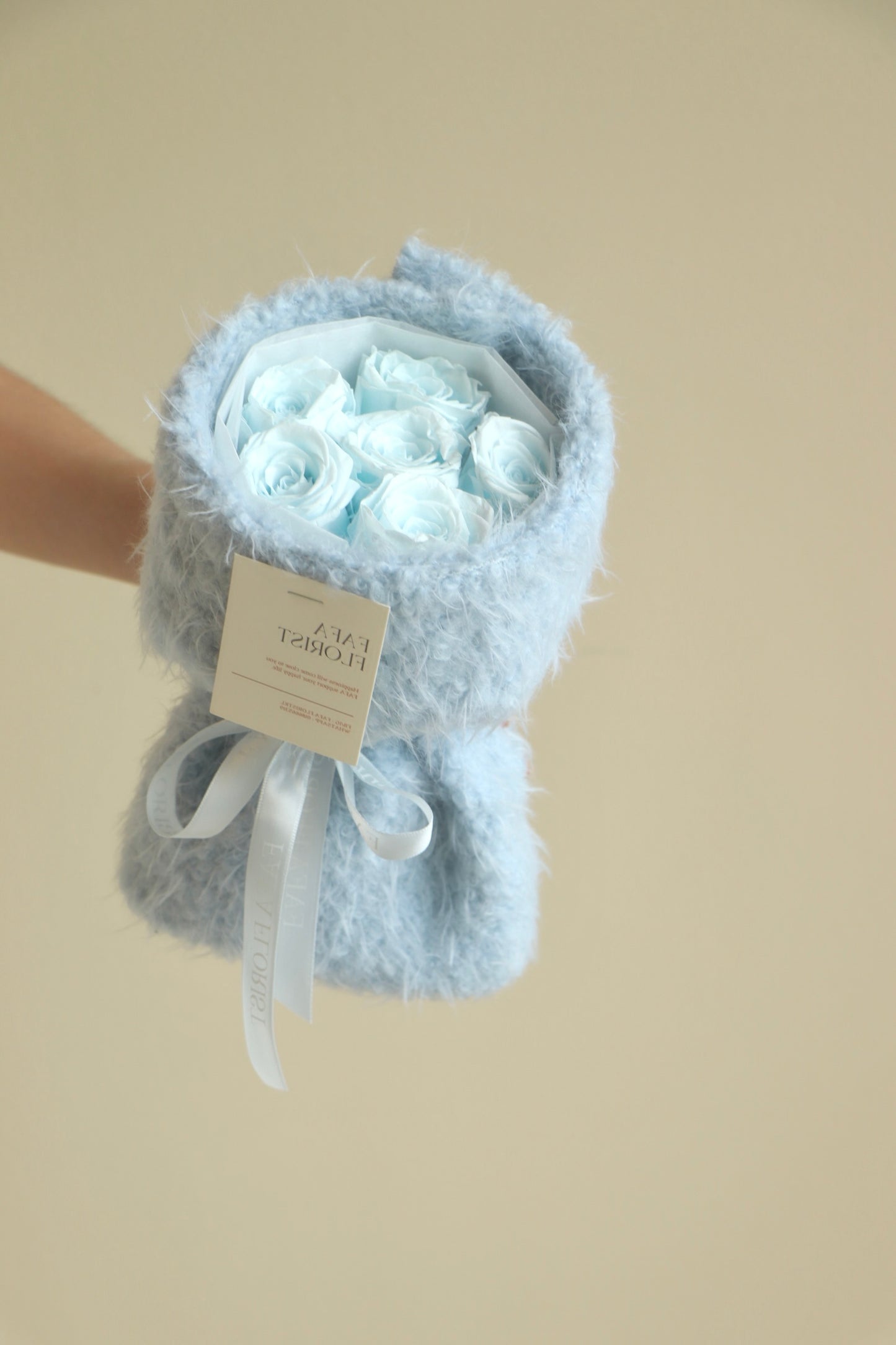 Preserved Light Blue Rose ( Fluffy )