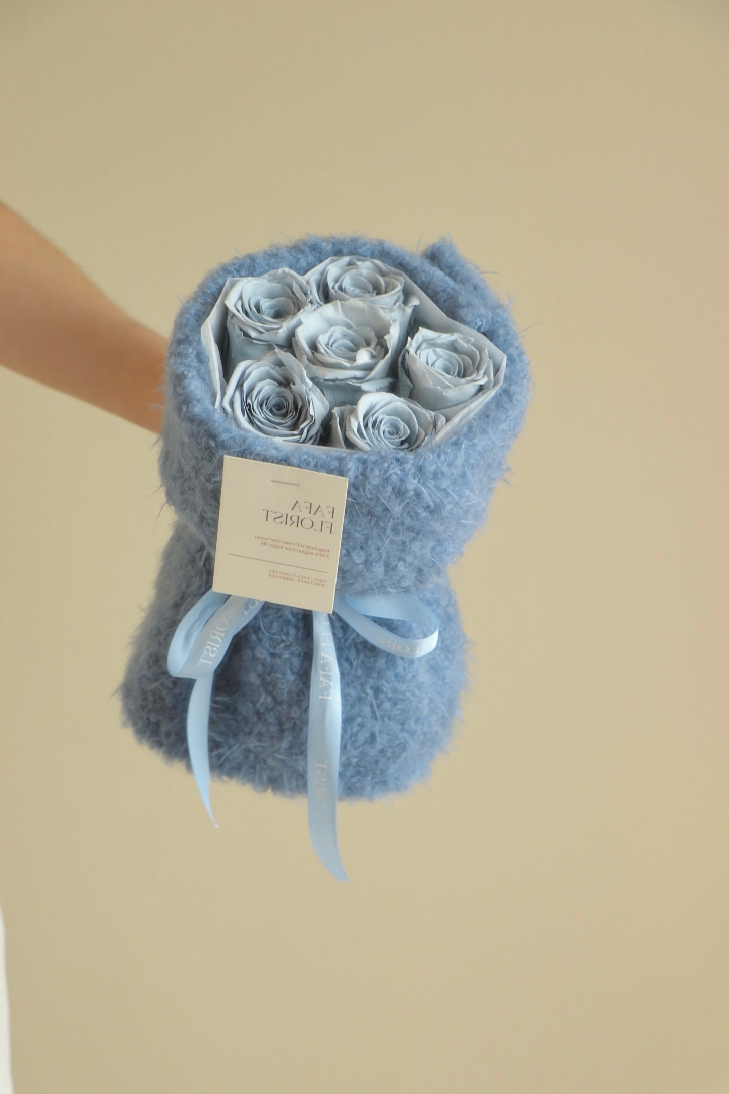 Preserved Dusty Blue Rose ( Fluffy )