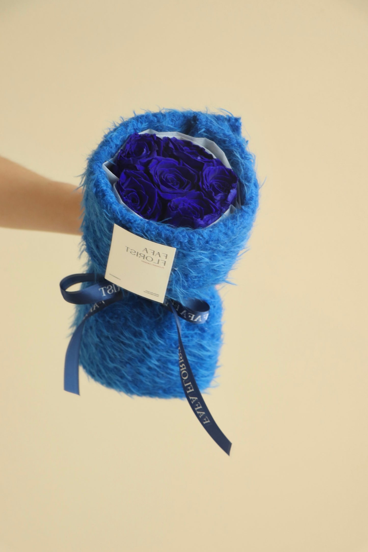 Preserved Ruby Blue Rose ( Fluffy )