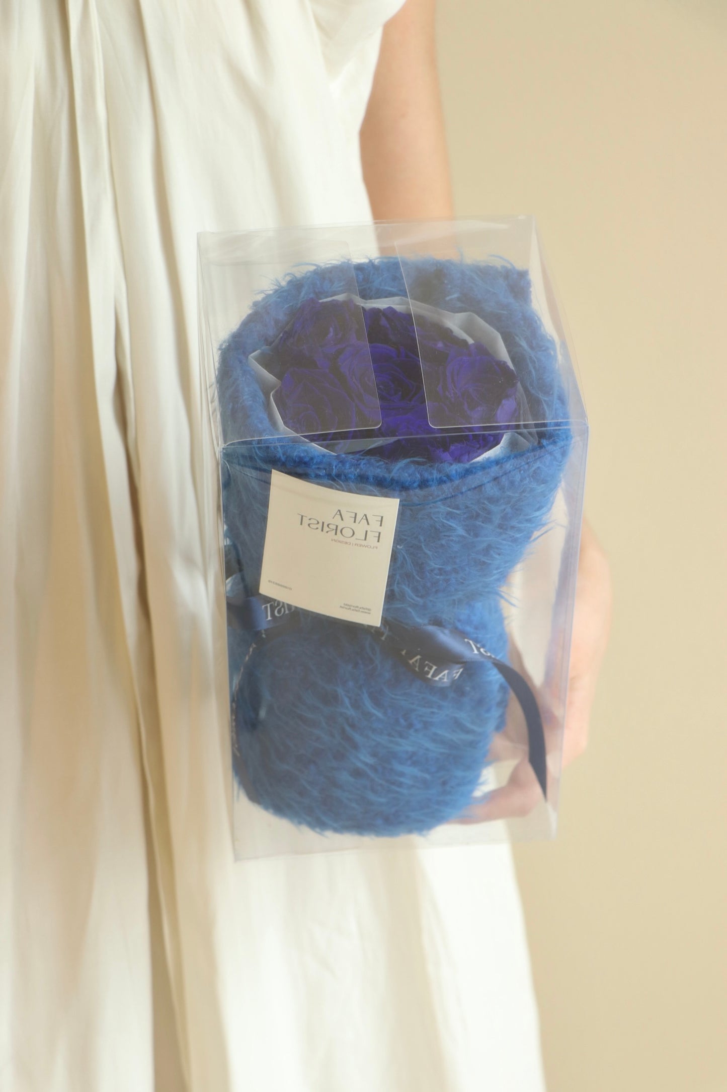 Preserved Ruby Blue Rose ( Fluffy )