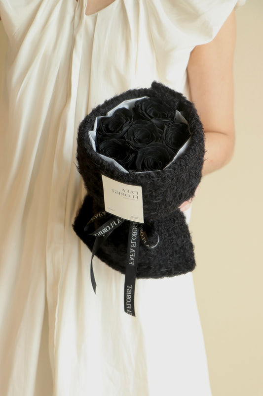 Preserved Black Rose ( Fluffy )