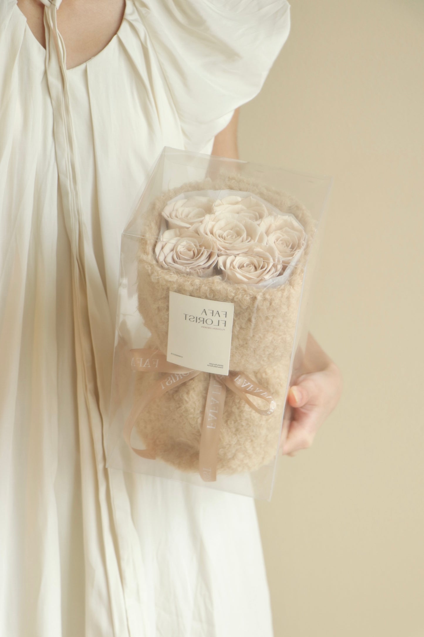 Preserved Soft Brown Rose ( Fluffy )