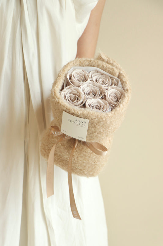 Preserved Greige Rose ( Fluffy )