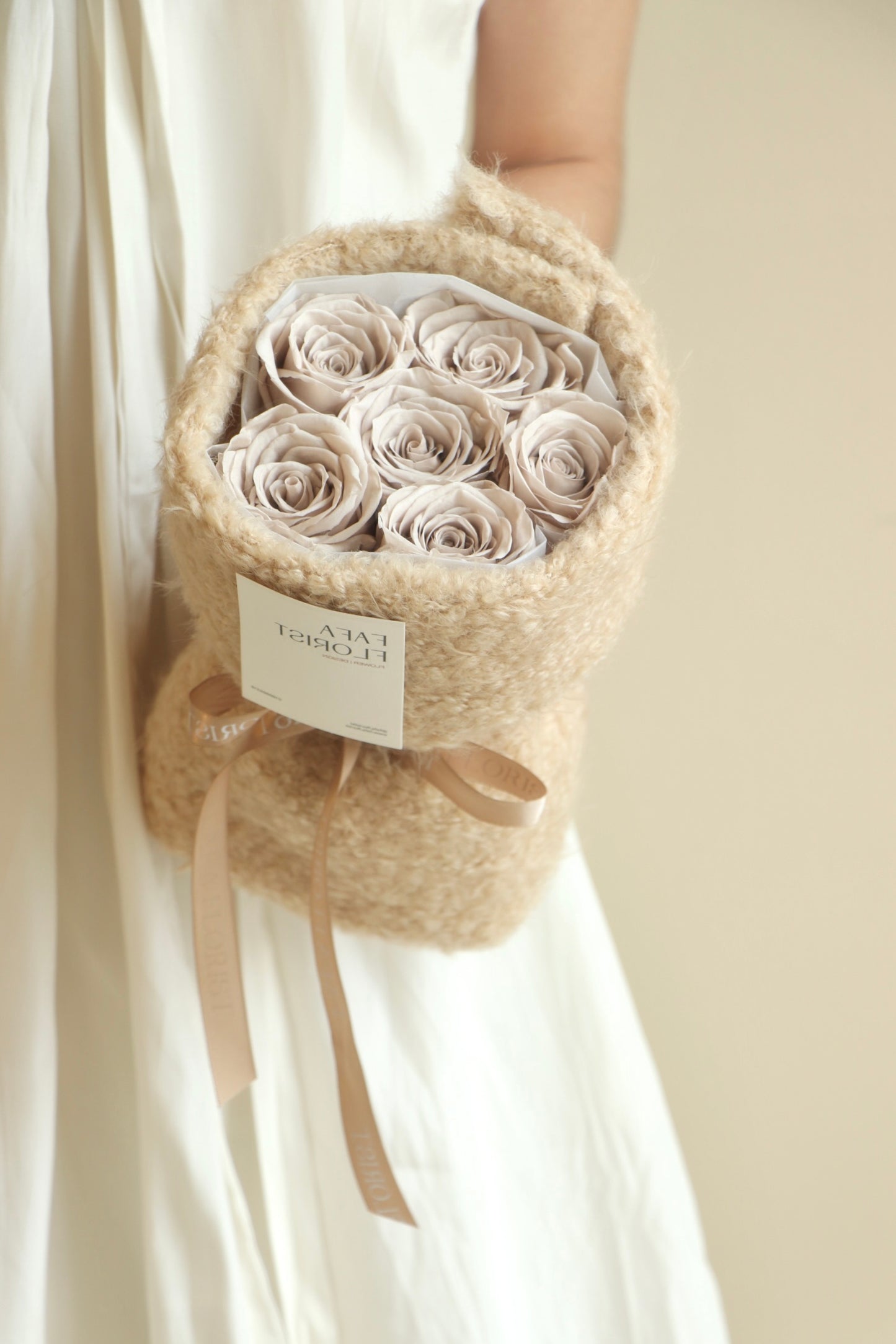 Preserved Greige Rose ( Fluffy )