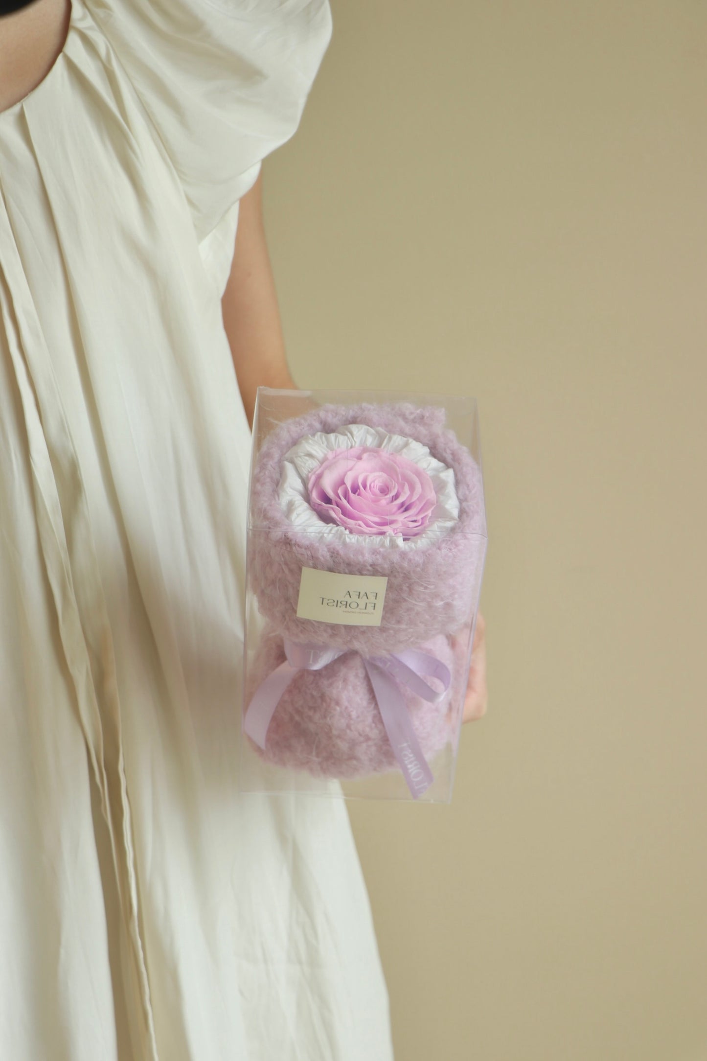 Preserved Single Lilac Rose ( Fluffy )