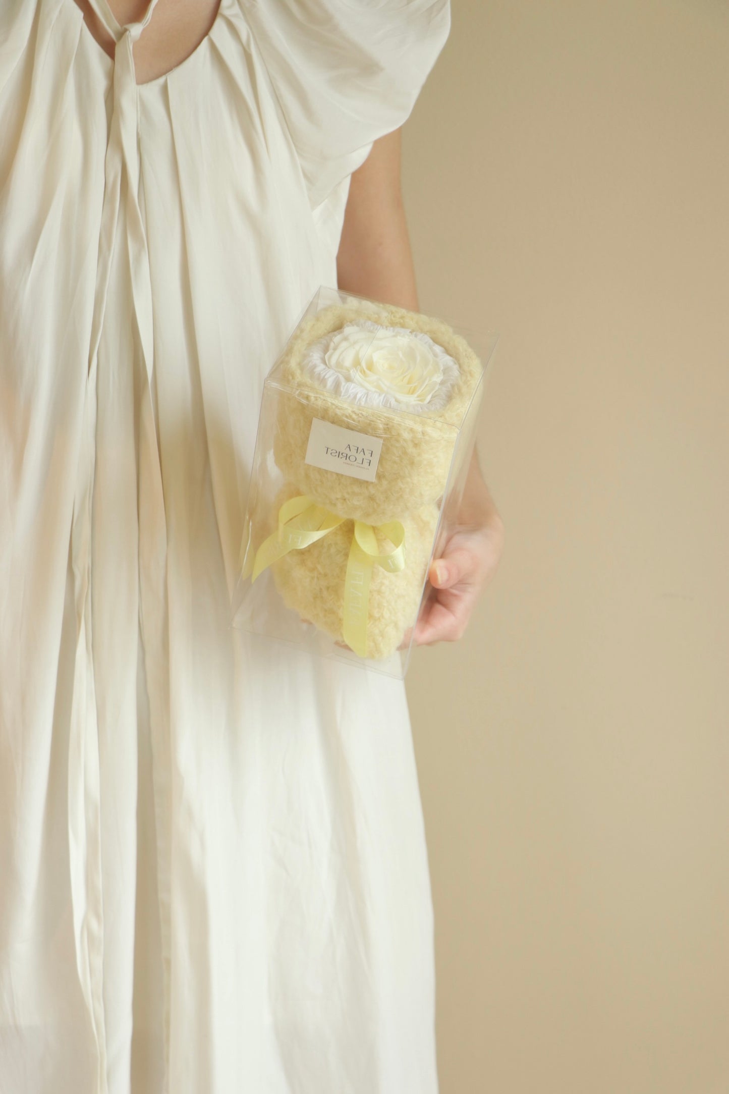 Preserved Single Yellow Rose ( Fluffy )