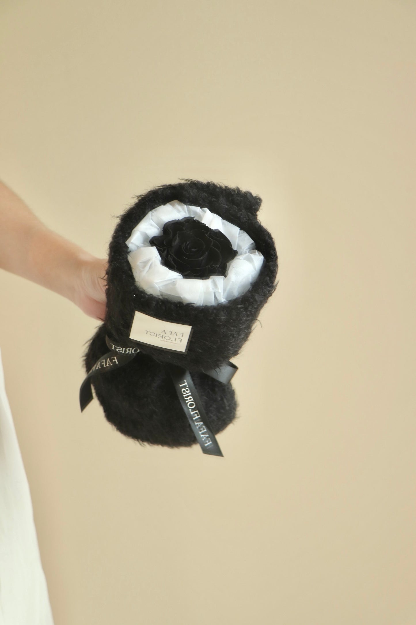 Preserved Single Black Rose ( Fluffy )