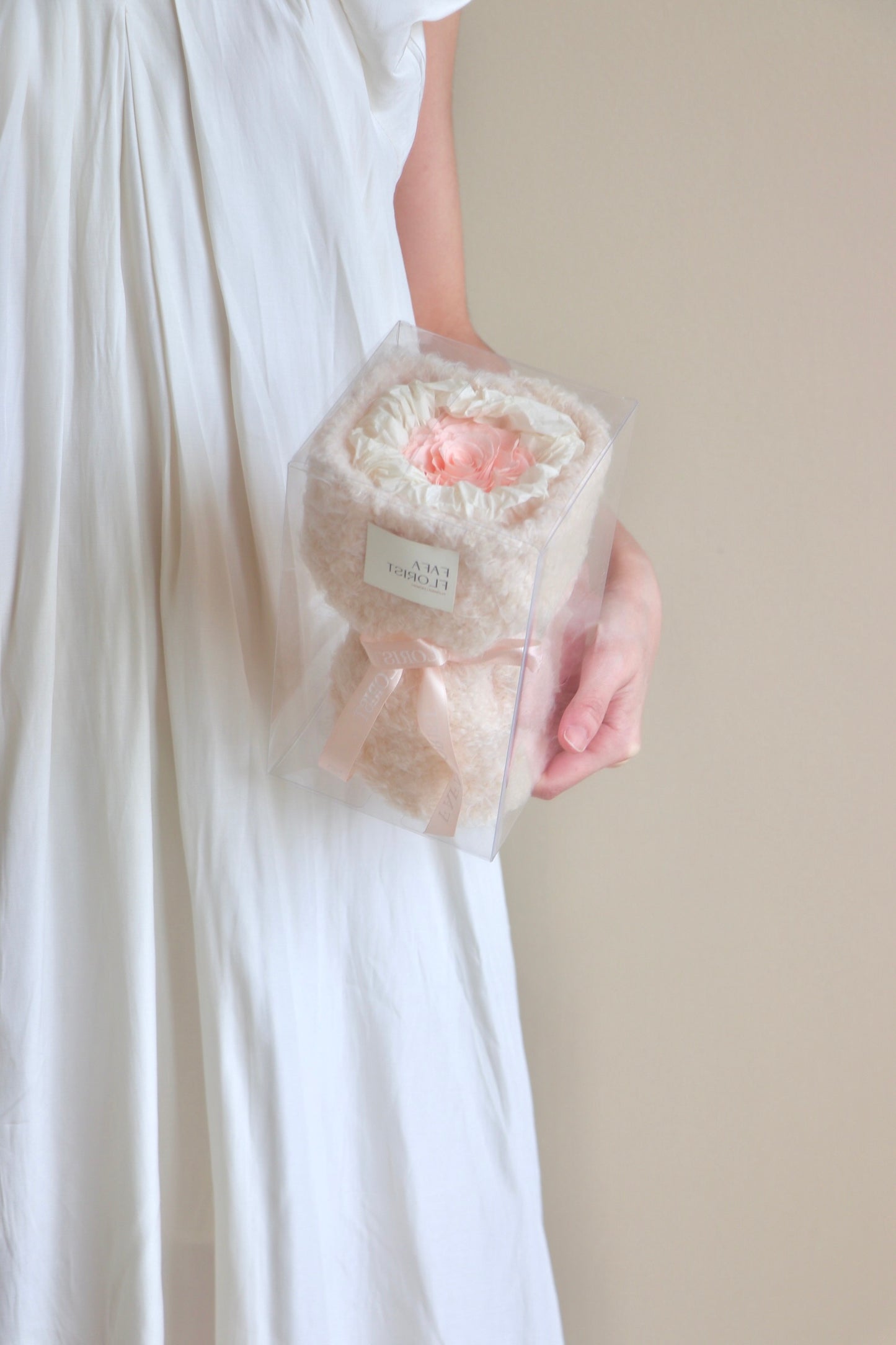 Preserved Single Champange Rose ( Fluffy )