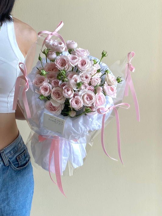 Mini Soft Pink Rose Ribbon
