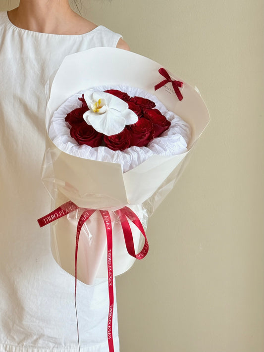 Red Rose & Ochid