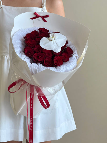 Red Rose & Ochid