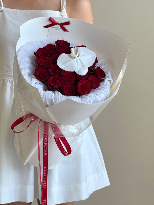 Red Rose & Ochid