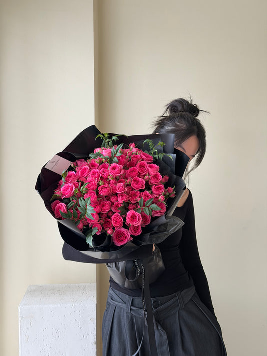 (Hot pink mini rose M  )