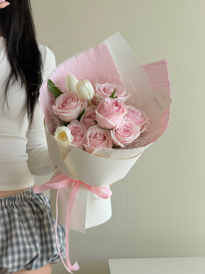 Pink Rose & Tulip