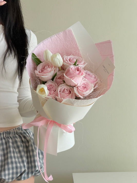 Pink Rose & Tulip