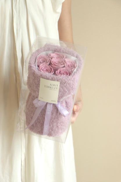 Preserved Purple Rose ( Fluffy )