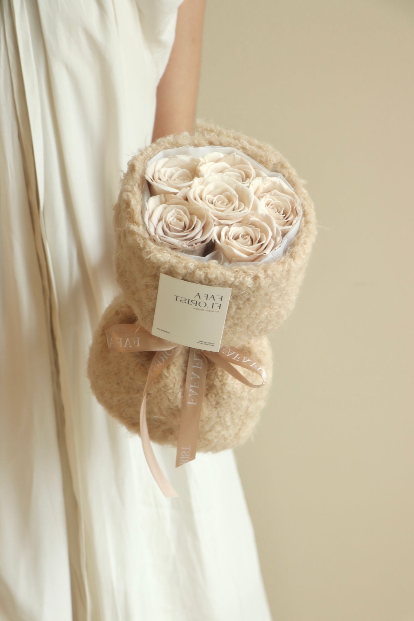 Preserved Soft Brown Rose ( Fluffy )