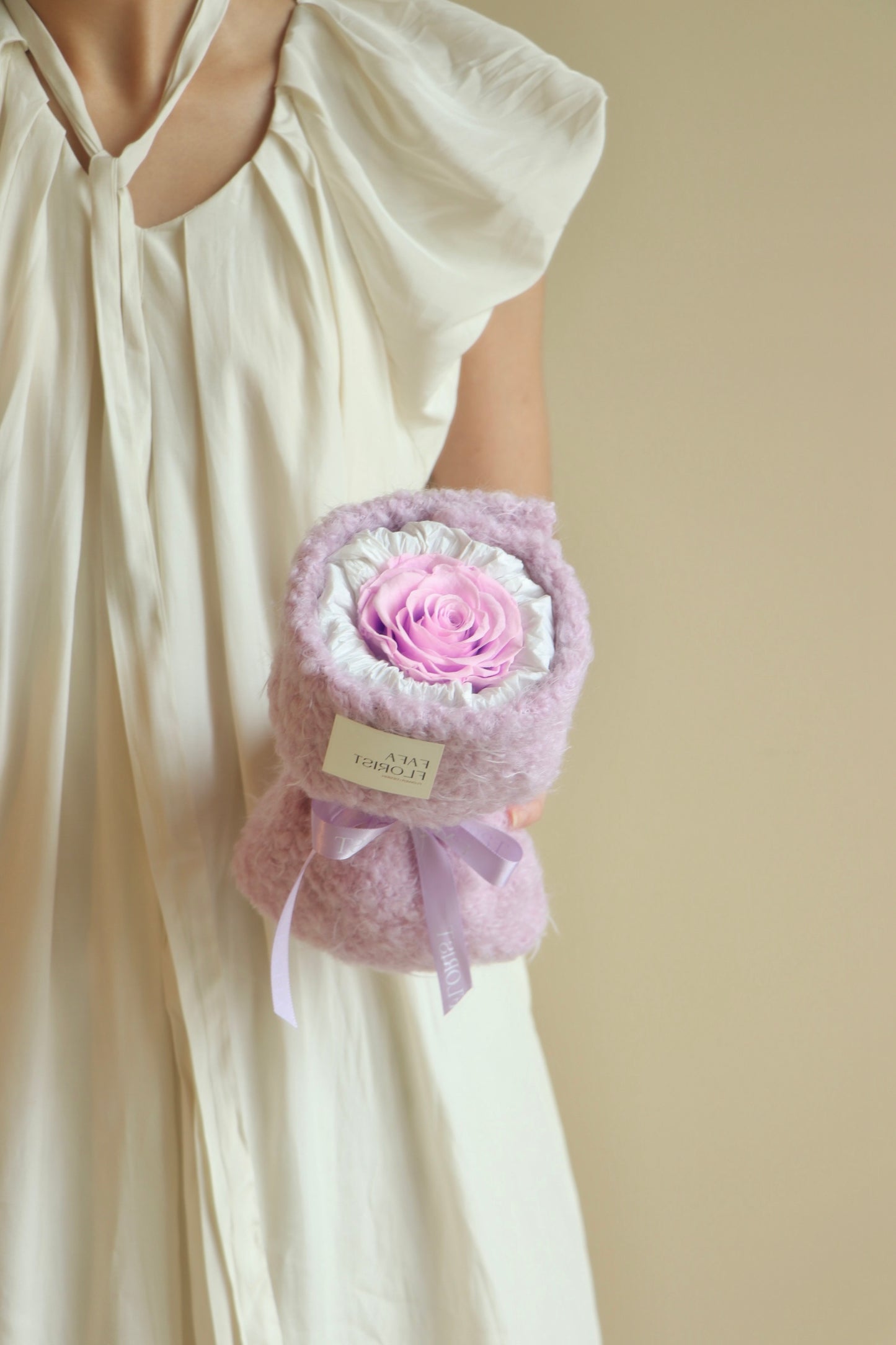 Preserved Single Lilac Rose ( Fluffy )