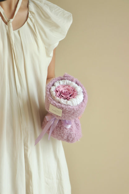 Preserved Single Purple Rose ( Fluffy )