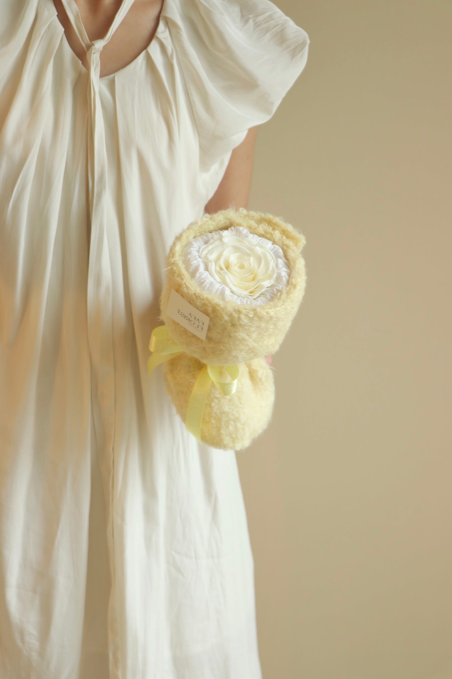 Preserved Single Yellow Rose ( Fluffy )