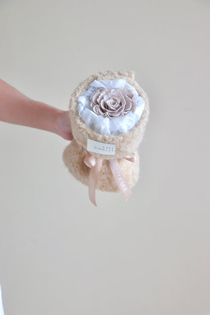 Preserved Single Greige Rose ( Fluffy )