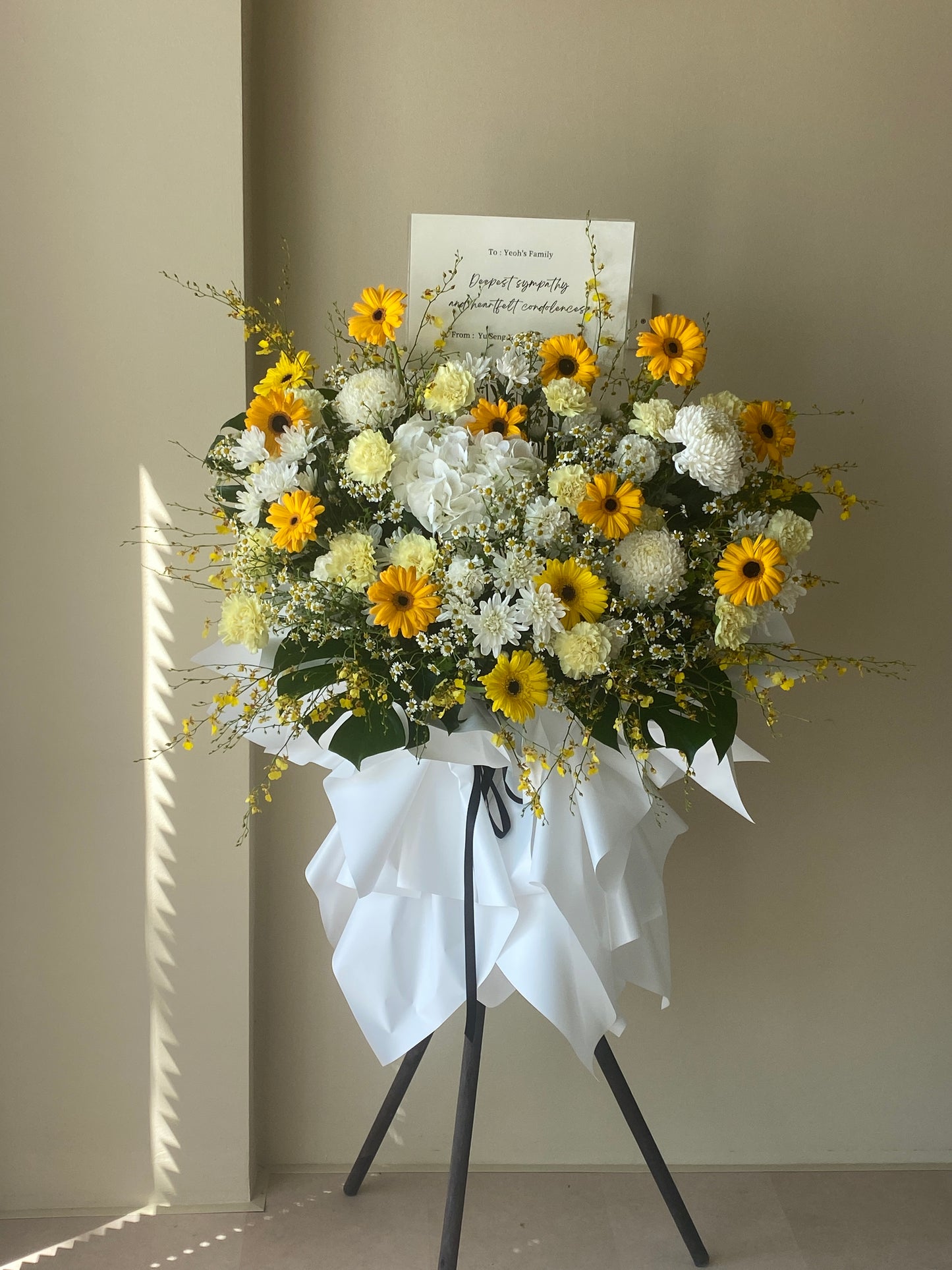 Yellow White Condolence Flower