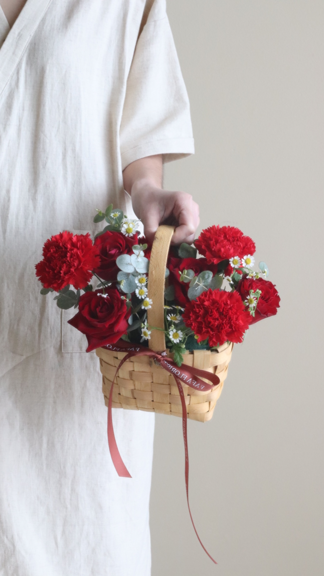 Carnation Basket 1 - Red